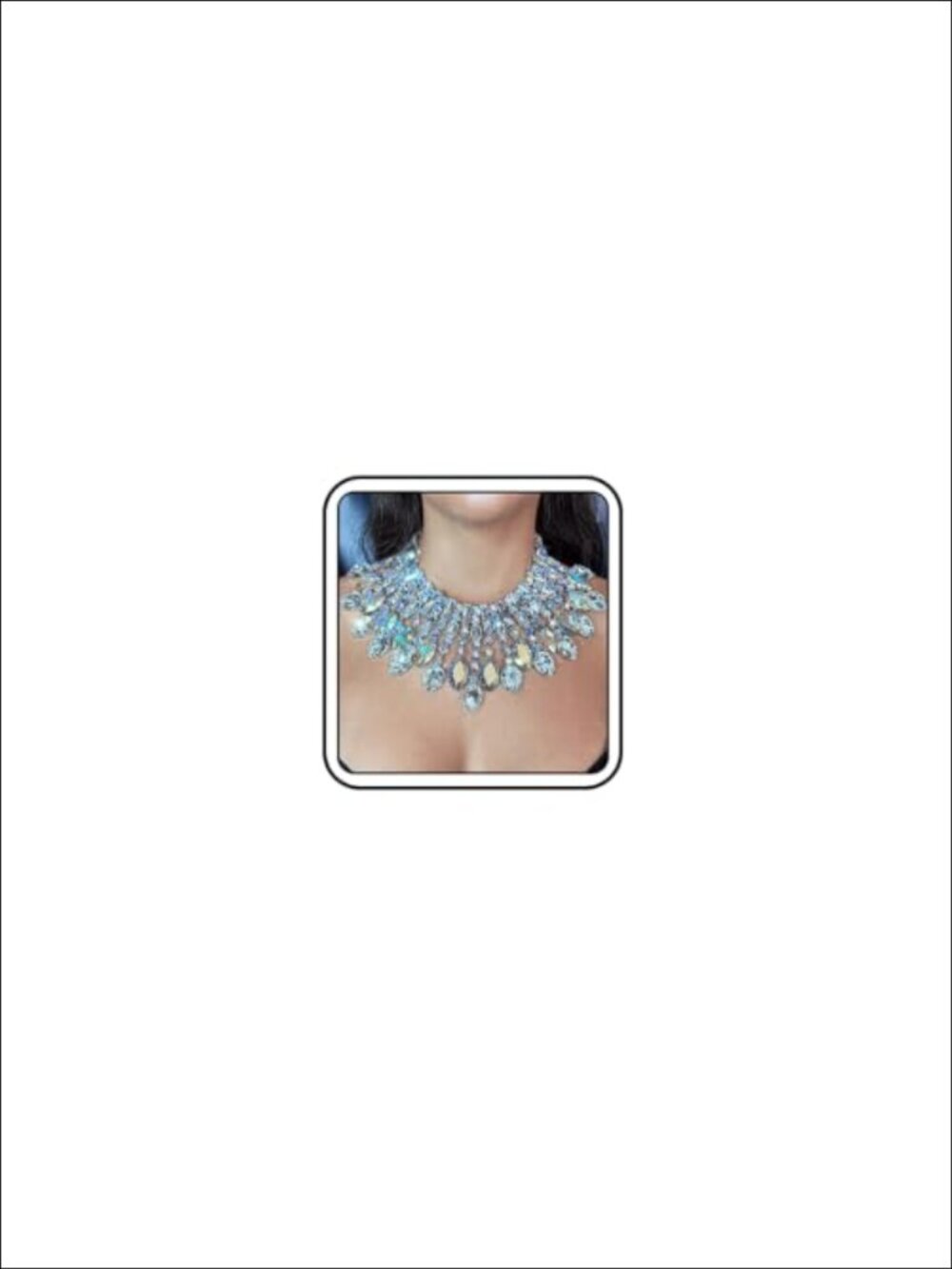 Rhinestone Crystal Tassel Choker Necklace Statement Bib Collar Wedding Party